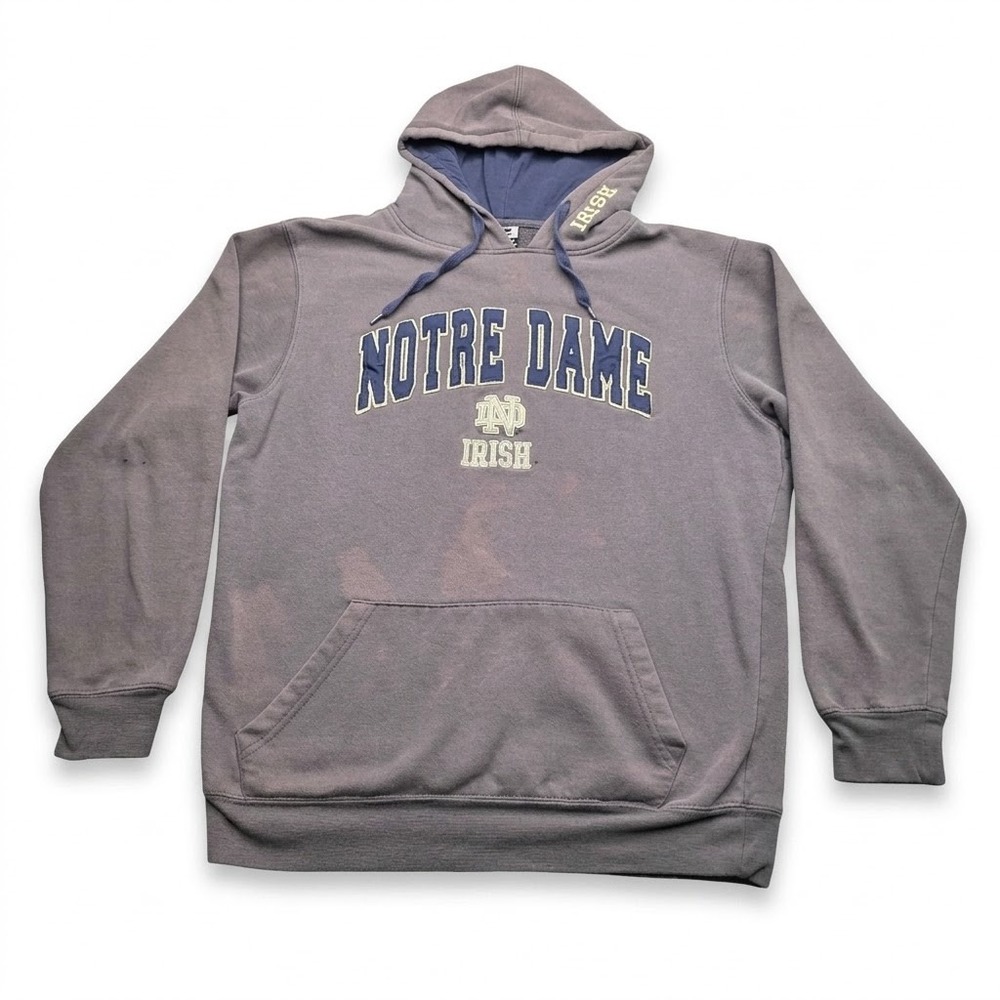 Notre Dame Fighting Irish Hoodie Sweatshirt Mens Medium Faded Stadium Athletics